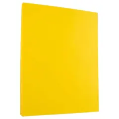 JAM Paper Brite Hue 8.5" x 11" 24lb. Recycled Colored Paper, 100 Sheets Yellow