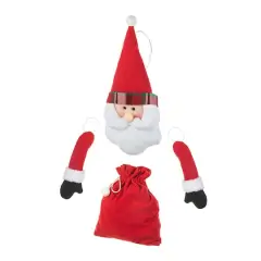 Glitzhome&reg; 20" Jumbo Christmas Fabric Santa Ornament Set