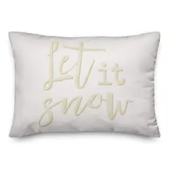 Cream Let It Snow Throw Pillow