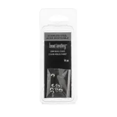 3mm Metal Crimp Bead Covers, 10ct. by Bead Landing&trade; Stainless Steel