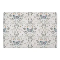 Butterfly Pattern Floor Mat White