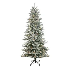 7.5ft. Pre-Lit Mountain View Spruce Artificial Christmas Tree, Clear LED Lights