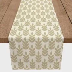 Gold Leaf Pattern 16" x 90" Cotton Twill Runner