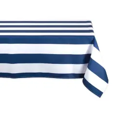 DII&reg; 120" Nautical Blue Cabana Stripe Outdoor Tablecloth