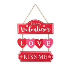 Glitzhome&reg; 13.5" Valentine's Wooden Love Door Hanger