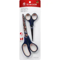 SINGER&reg; Paisley Polka Dot Printed 8.5" Fabric Scissors & 5.5" Detail Craft Scissors Set