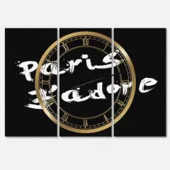 Designart 'Paris Jadore Oversized Fashion Multipanel Wall Clock