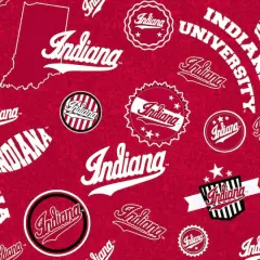NCAA Indiana University Logo Toss Cotton Fabric