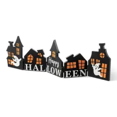 Glitzhome&reg; 2ft. Halloween Hinged Haunted House Table D&eacute;cor