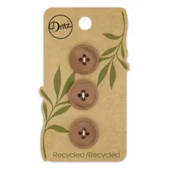 Dritz&reg; 18mm Recycled Paper Round Button, 9ct. Beige-camel