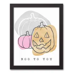 Boo to You Black Framed Canvas Wall Art