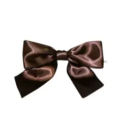 JAM Paper 4" Satin Twist Tie Bows, 50ct. Chocolate Brown