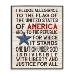 Stupell Industries Pledge of Allegiance Patriotic Framed Giclee Art Black