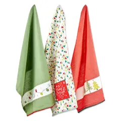 DII&reg; Festive Christmas Embellished Dishtowel Set