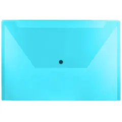 JAM Paper 9.8" x 14.5" Plastic Snap Closure Envelopes, 12ct. Blue