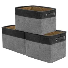 Sorbus 15" Twill Collapsible Storage Basket Set Black