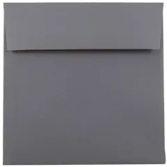 JAM Paper 6" Square Colored Invitation Envelopes, 25ct. Dark Grey