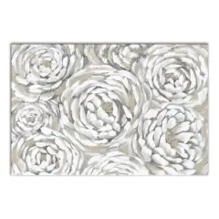Cream & Gray Floral Canvas Wall Art