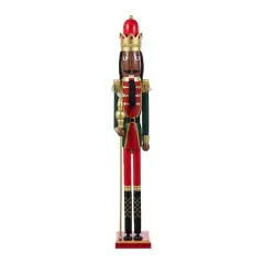 Glitzhome&reg; 42"H Wooden Christmas African American King Nutcracker