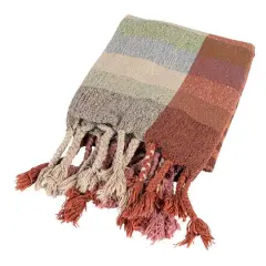 Hello Honey&reg; Multicolor Terra Harmony Woven Throw with Braided Fringe