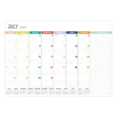 TF Publishing 2024-2025 Medium Rainbow Blocks Desk Pad Calendar
