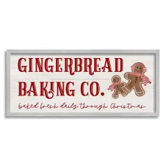Stupell Industries Gingerbread Baking Co Holiday Framed Giclee Art Gray