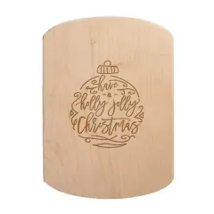 Holly Jolly Christmas Script 11" x 8" Maple Oval Cutting Board