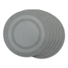 DII&reg; Round Double Frame Placemats, 6ct. Gray