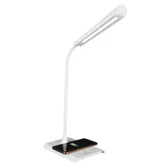 OttLite Wellness Series 21" White Power Up LED Desk Lamp with Wireless Charging
