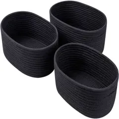 NEX&trade; Black Cotton Rope Storage Baskets, 3ct.