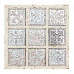31" White Metal Rustic Floral Wall D&eacute;cor