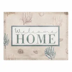 Welcome Home Multi Shell Coral & Plus Cotton Twill Placemat White/Blush