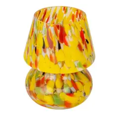 Hello Honey&reg; 7.5" Multicolor Round Blown Glass Table Lamp with Inline Switch