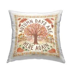 Stupell Industries Autumn Days Here Again Decorative Printed Throw Pillow