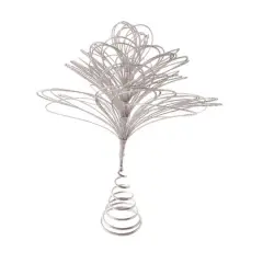 Hello Honey&reg; 14.5" Silver Finish Metal and Glass Beaded Tree Topper