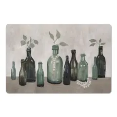 Sage Glass Bottles 27" x 18" Floor Mat