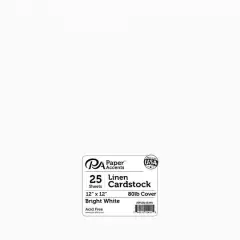 PA Paper&trade; Accents 12" x 12" 80lb. Linen Cardstock, 25 Sheets Bright White