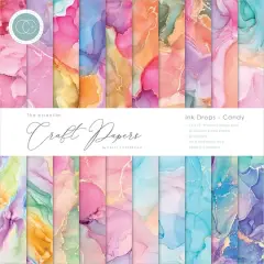 Craft Consortium Ink Drops Candy Double-Sided Paper Pad, 12" x 12"