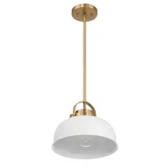 Hello Honey&reg; Arte White & Gold Industrial Metal 2-Tone Ceiling Light