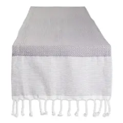 DII&reg; 72" Gray Bordered Dobby Table Runner