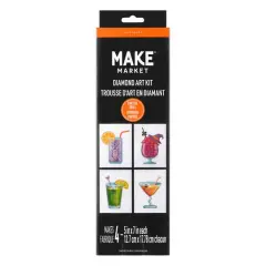 5" x 7" Cocktails Diamond Art Kit by Make Market&reg;