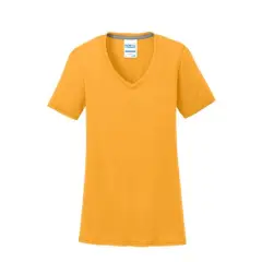 Port & Company&reg; Colors Ladies Performance Blend V-Neck T-Shirt Gold