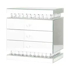 Silver Glam Jewelry Box, 11" x 8" x 11"