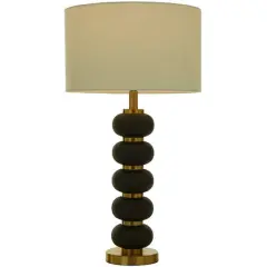 CosmoLiving by Cosmopolitan 28" Metal Orbs Style Base with Drum Shade Table Lamp Black