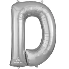 32" Silver Letter Foil Balloon D