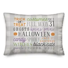 Halloween Words 14" x 20" Throw Pillow
