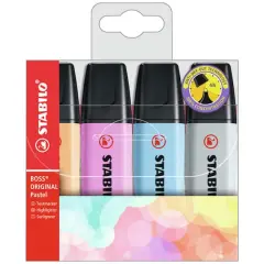 STABILO&reg; BOSS&reg; 4 Color Original Pastel Highlighter Set