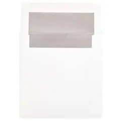 JAM Paper 6" x 6" Square Silver Foil Lined Invitation Envelopes
