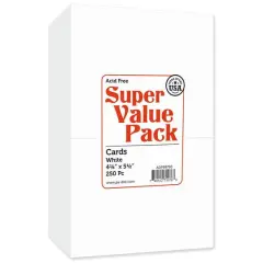 PA Paper&trade; Accents Super Value Pack Cards, 4.25" x 5.5" White