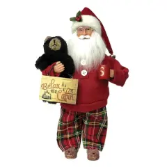 15" Relax at the Cabin Santa Claus Decoration